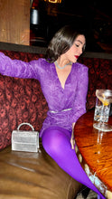 Load image into Gallery viewer, Long sleeve purple dress with pantyhose