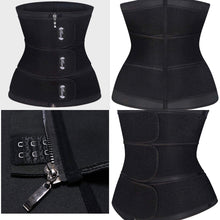 Load image into Gallery viewer, Cinturilla moldeadora broches- zippers + 3 correas 100% latex