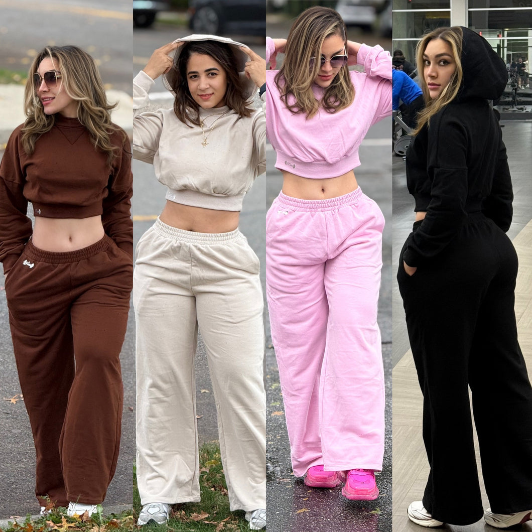 Wide 2pcs sweatpants & hoodie set