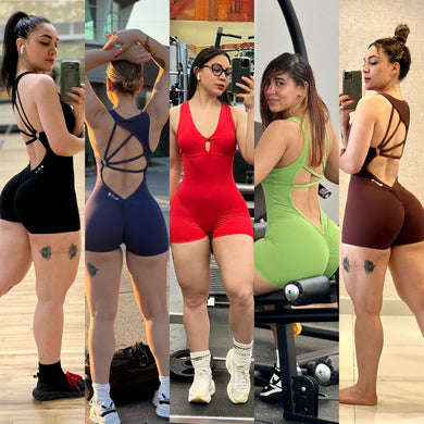 Back design short jumpsuit