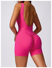 Load image into Gallery viewer, Open back shape short jumpsuit