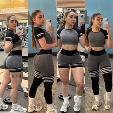 Load image into Gallery viewer, Sports 3 pcs sets (top-shorts-Leggings)