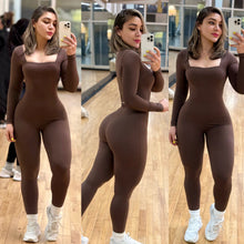 Load image into Gallery viewer, Long sleeve  &amp; neckless shape jumpsuit enterizo