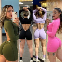 Load image into Gallery viewer, Long Sleeve short jumpsuit