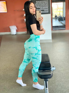 print teñido añadido training leggings