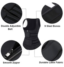 Load image into Gallery viewer, 100% latex vest  chaleco zippers + velcros cinturilla