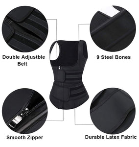 100% latex vest  chaleco zippers + velcros cinturilla